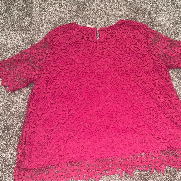 Philosophy Fuchsia Lace Blouse - Picture 4 of 4